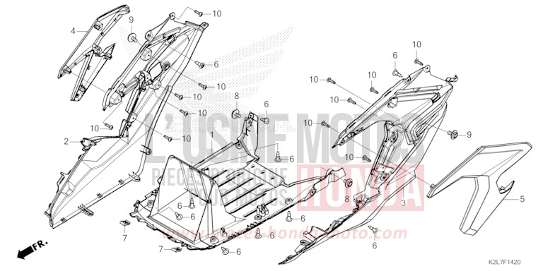 ABDECKUNG BEIFAHRERFUSSRASTE/GEHAEUSEUNTERTEIL von ADV 350 MAT RUTHENIUM SILVER METALLIC (NHB88) von 2025